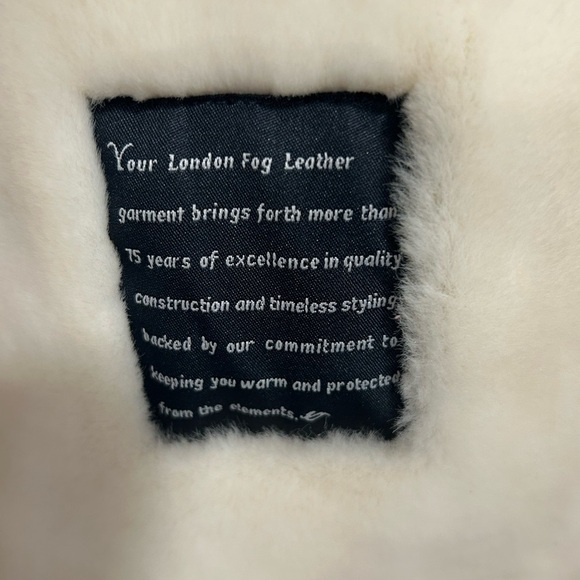 LONDON FOG Tan Suede Leather Faux Shearling Zip Up Jacket SIZE Medium - Picture 5 of 8